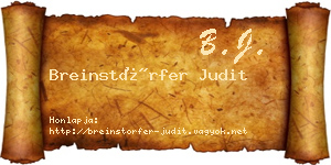 Breinstörfer Judit névjegykártya